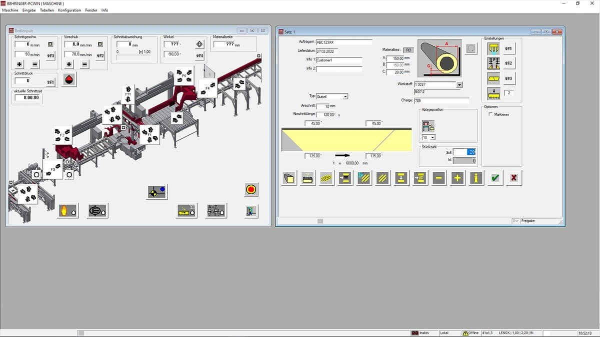 Behringer bandzaagmachines verstek automaat